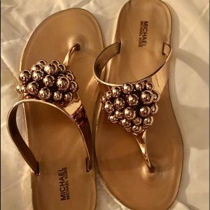 Michael Kors Rose Gold Metallic Sandal